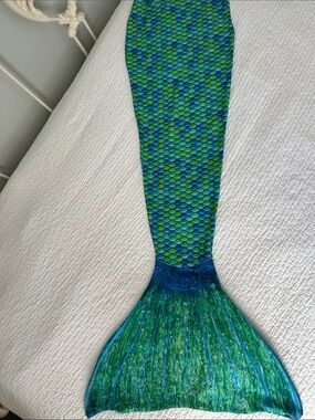 Kids Blue-Green Mermaid Tail Costume - Playful Swim Accessory